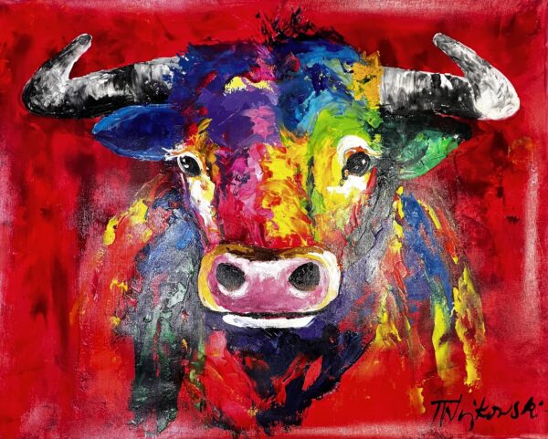 Bull - a painting by Tadeusz Wojtkowski