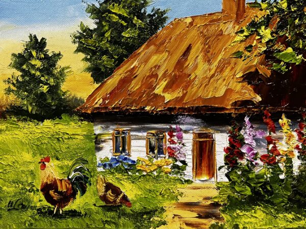 Cottage - a painting by Urszula Lemańska