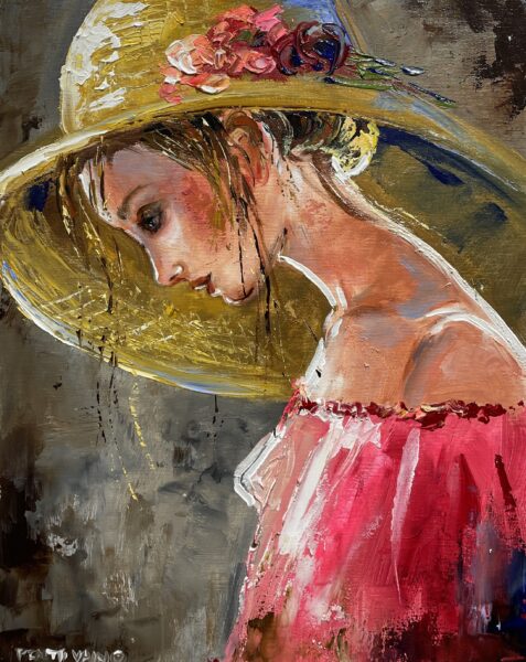 Girl in a hat - a painting by Pentti Vainio