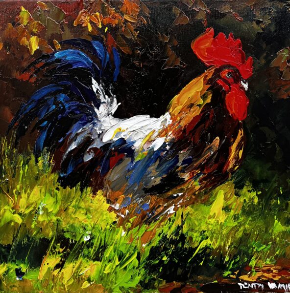 Rooster - a painting by Pentti Vainio