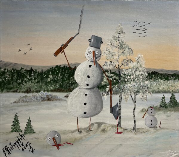 Winter time - a painting by Jarosław Kiełczyński