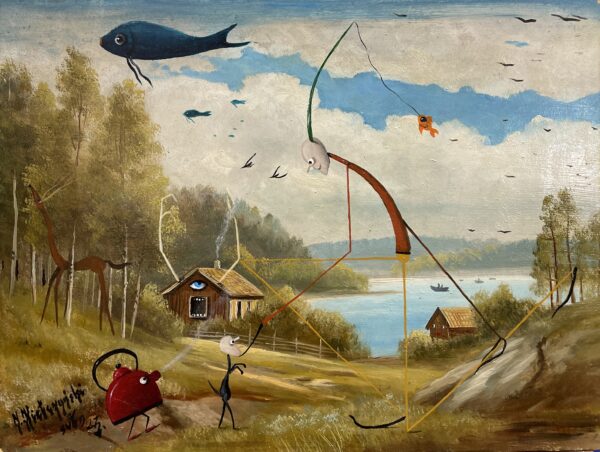 Fishing - a painting by Jarosław Kiełczyński