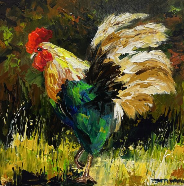 Rooster - a painting by Pentti Vainio