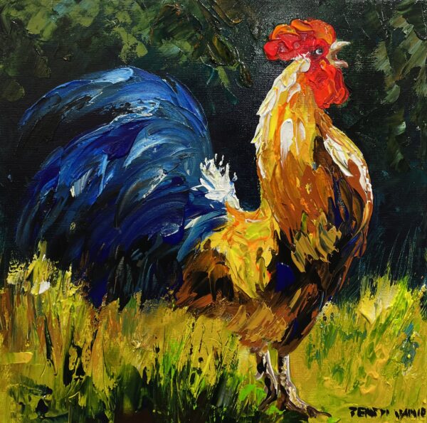 Rooster - a painting by Pentti Vainio