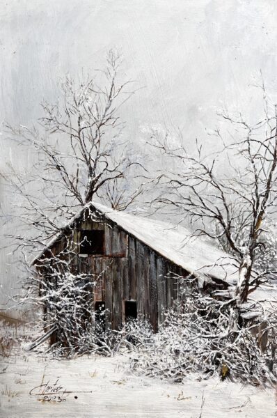Winter in the wilderness - a painting by Zbigniew Cortez Zając