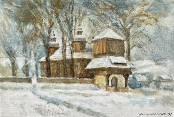 Winter - a painting by Romuald Wilk