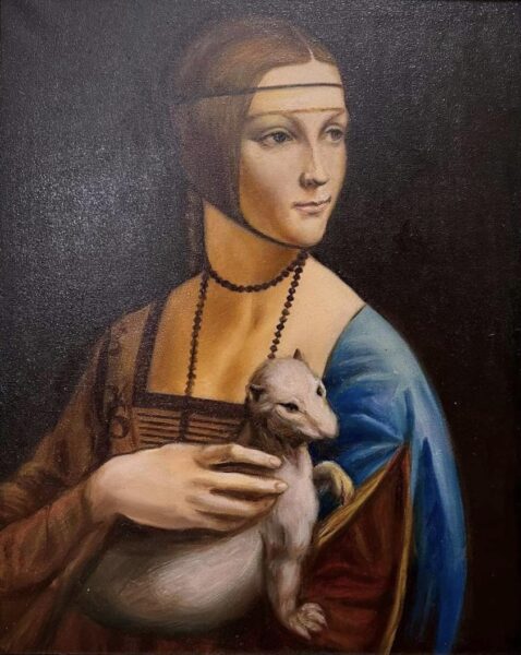 Lady with an Ermine after Leonardo da Vinci - a painting by Aleksander Tomasievych