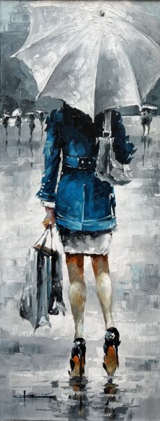 Blue jacket - a painting by Marian Jesień