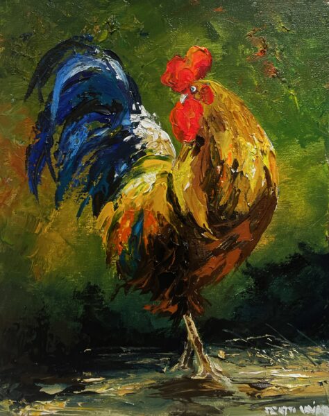 Rooster - a painting by Pentti Vainio