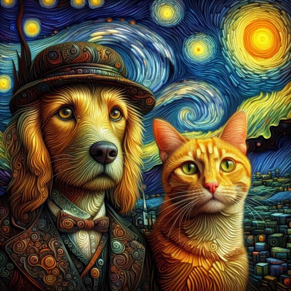 Van Gogh’s pets - a painting by Bartlomiej Kusztal