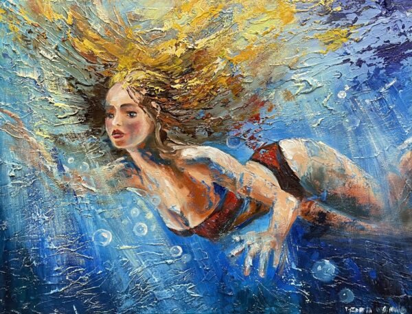 Underwater - a painting by Pentti Vainio