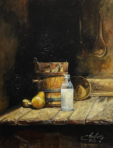 Bottle of milk - a painting by Zbigniew Cortez Zając