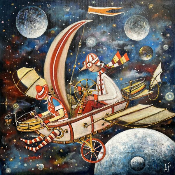 We love traveling in the stars - a painting by Artur Płachta