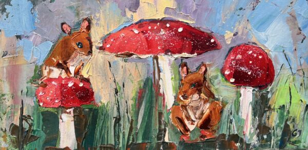 Moshrooms - a painting by Grażyna Irek