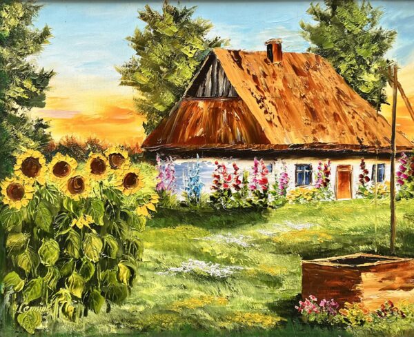 Cottage - a painting by Urszula Lemańska