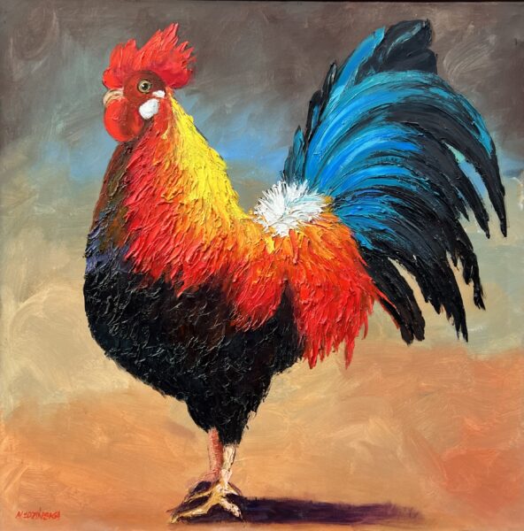 Rooster - a painting by Marlena Lozinska