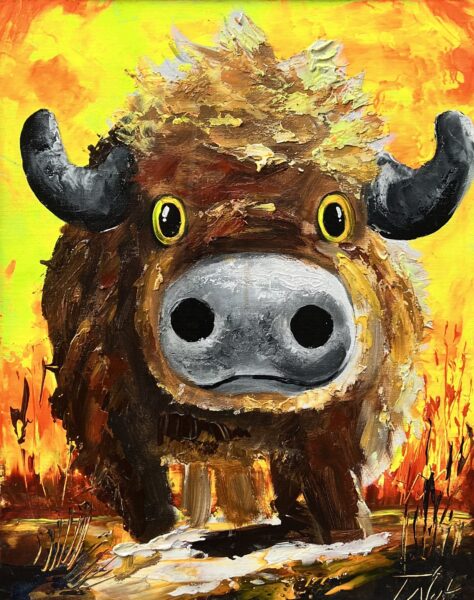 Bull - a painting by Tadeusz Wojtkowski