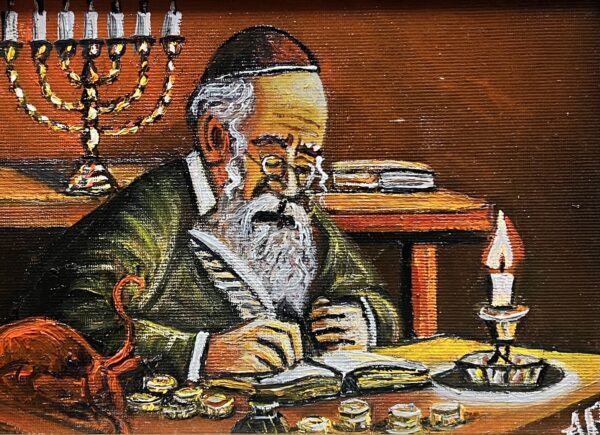 Old Jew - a painting by Artur Partycki