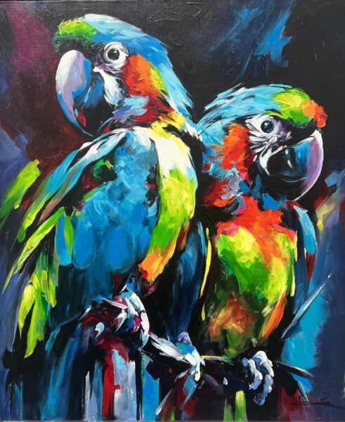 Parrots - a painting by Marian Jesień