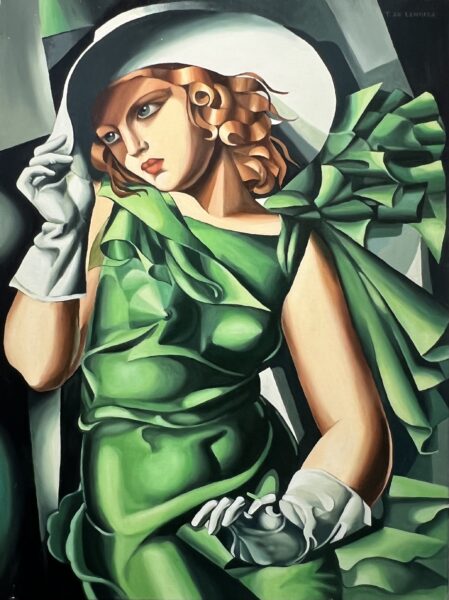 Girl in a Green Dress - a painting by Ewa Hasse