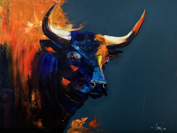Bull - a painting by Alfred Anioł