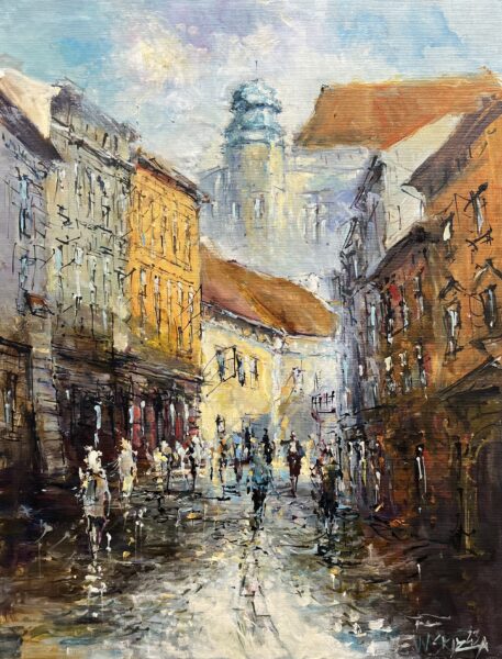 Kanonicza Street - a painting by Włodzimierz Skuza