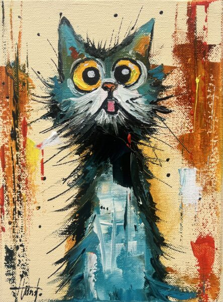 Cat - a painting by Alfred Anioł