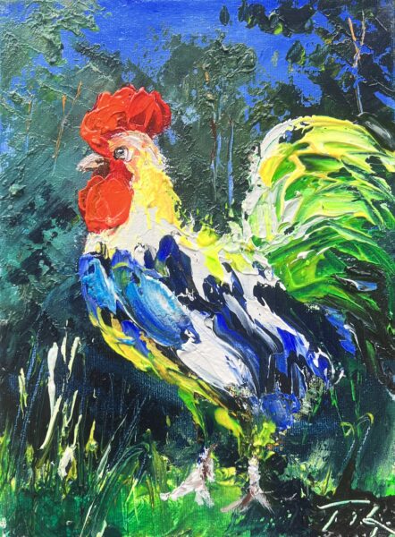 Rooster - a painting by Tadeusz Wojtkowski
