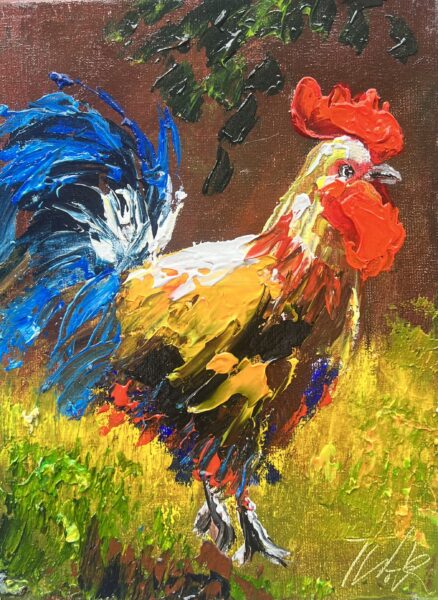 Cock - a painting by Tadeusz Wojtkowski