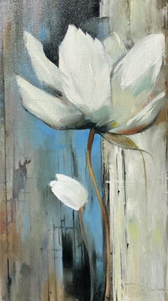 White flower - a painting by Andrzej Białecki