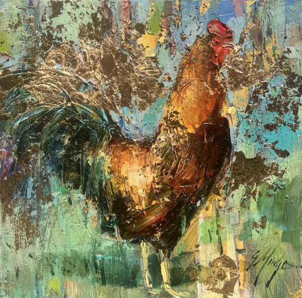 Cock - a painting by Grażyna Mucha