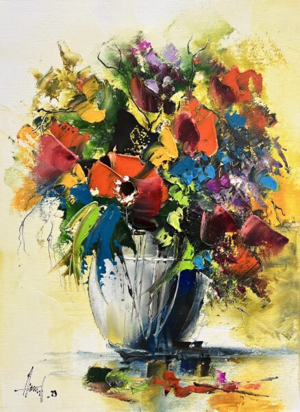 Flowers - a painting by Alfred Anioł