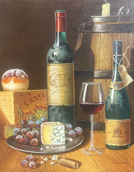 Still life with wine - a painting by Nikolay Gorovoy