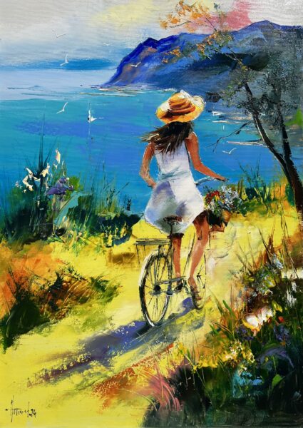 Bike - a painting by Alfred Anioł