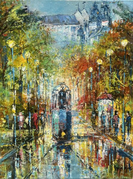 Tram - a painting by Danuta Frydrych