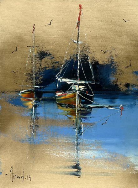 Boat - a painting by Alfred Anioł