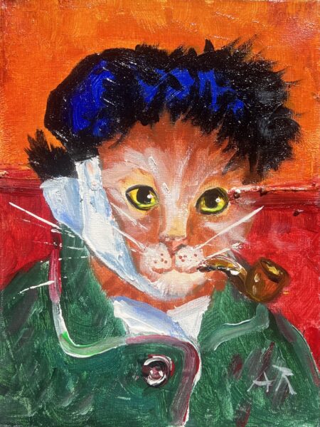 Van Gogh cat - a painting by Adam Rawicz