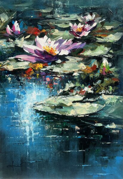 Waterlilies - a painting by Marian Jesień