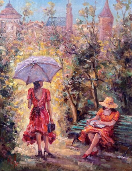 Walk - a painting by Leszek Metz