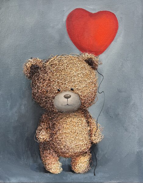 Teddy bear - a painting by Oksana Parashchak