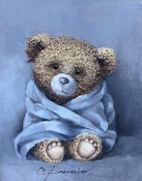 Teddy bear - a painting by Oksana Parashchak