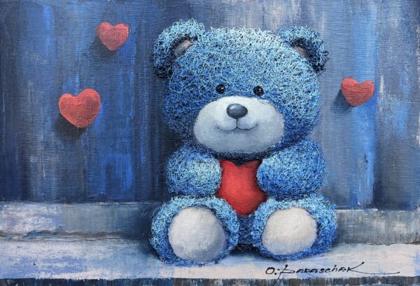 Teddy bear - a painting by Oksana Parashchak