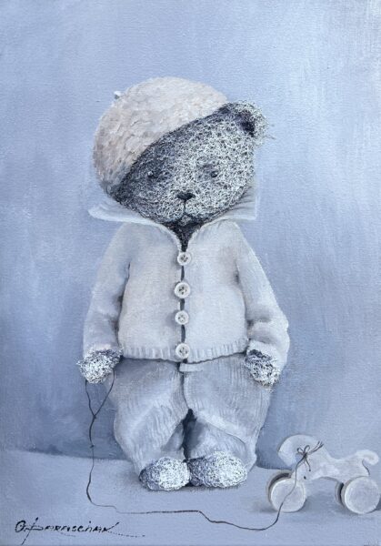 Teddy bear - a painting by Oksana Parashchak