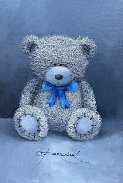 Teddy bear - a painting by Oksana Parashchak