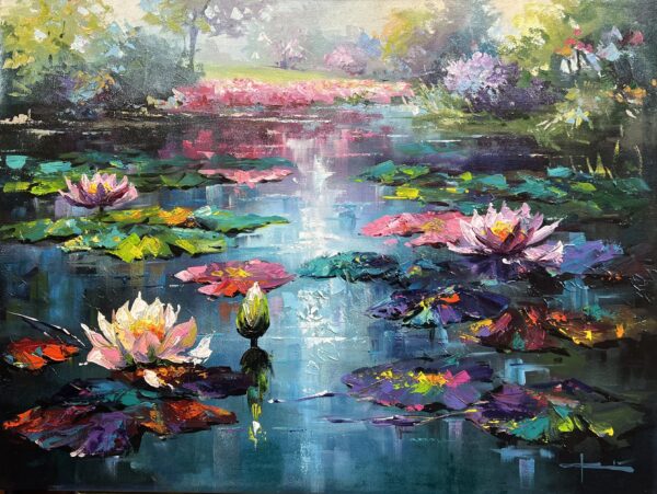 Waterlilies - a painting by Marian Jesień