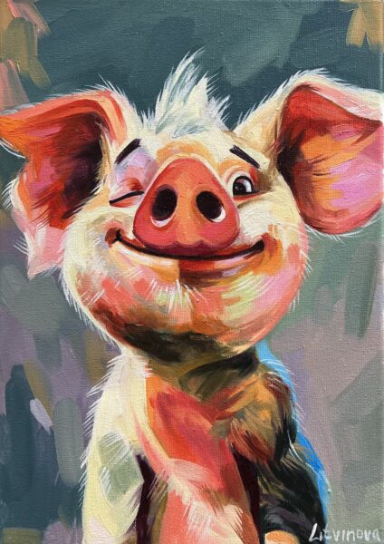 Pig - a painting by Olga Litvinova