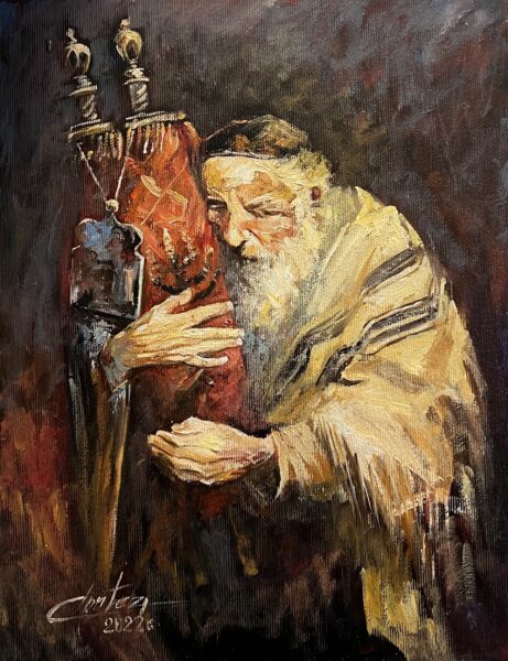 Żydowska tora - a painting by Zbigniew Cortez Zając