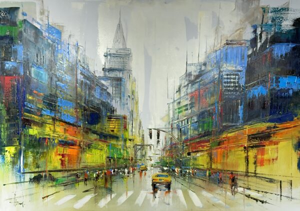 New york - a painting by Alfred Anioł