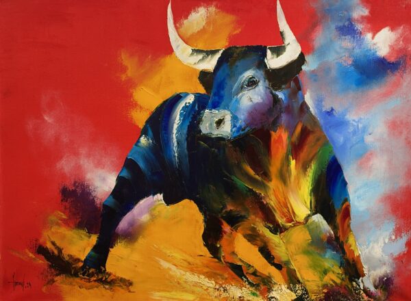 Bull - a painting by Alfred Anioł