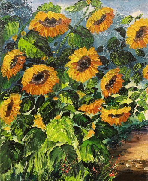 Sunflowers - a painting by Tadeusz Wojtkowski